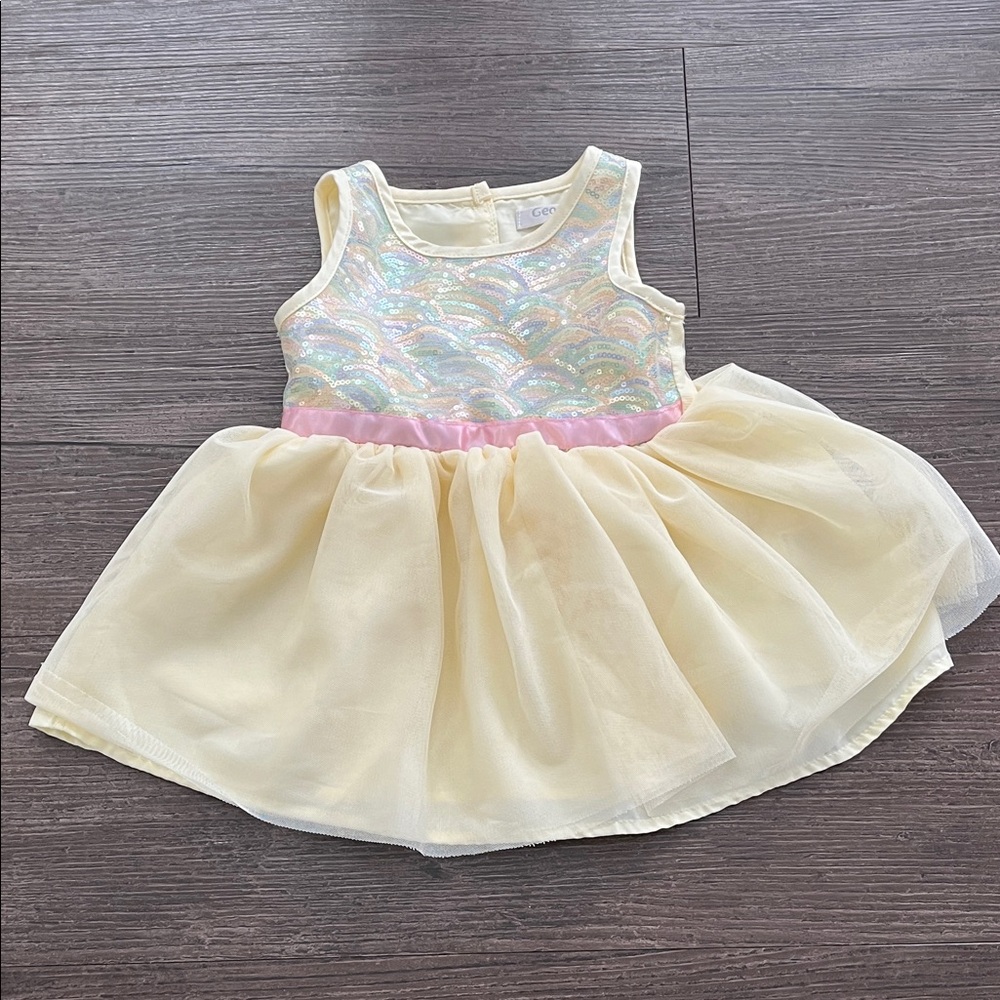 Baby Girl George Colorful Sleeveless Dress with Tulle Skirt Size 6-12 Months